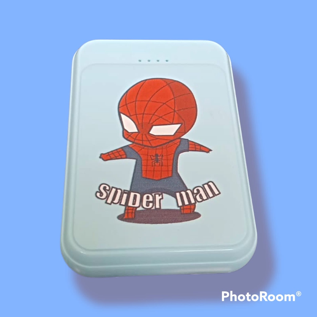 [SPIDERMAN]POWERBANK MINI KARAKTER 2 USB KAPASITAS 10000MAH MOTIF KARTUN