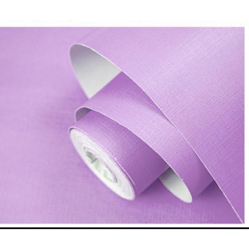 Wallpaper Stiker Dinding Warna Ungu Muda Polos Mewah Elegan Premium Modern
