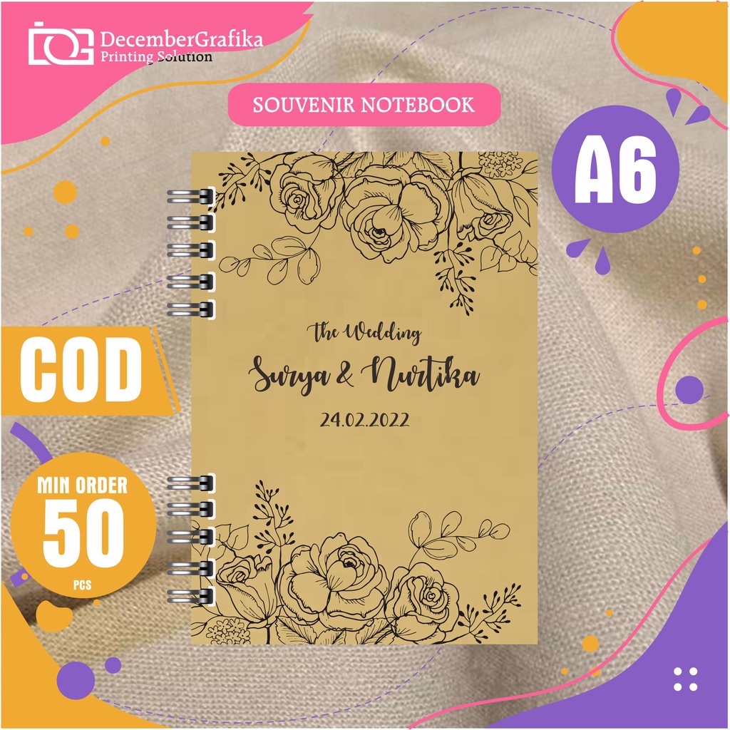 

Notebook Custom Ukuran A6 Cover Bahan Kraft