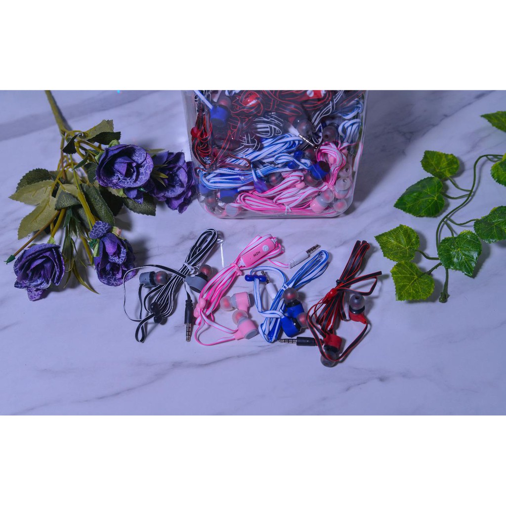 Headset TOPLES ISI 50 PCS Handsfree Warna Warni Super Bass