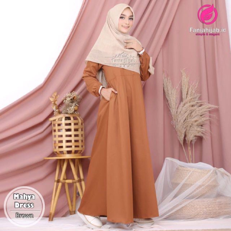 Gamis polos simpel Dress renda simpel bahan katun toyobo fodu