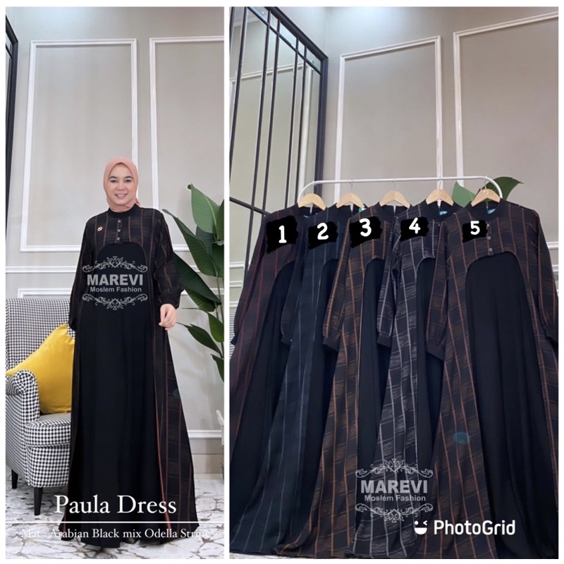 Marevi Paula Dress Standard & Jumbo Gamis Cantik Premium