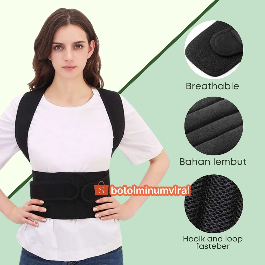 Rompi Penegak Punggung Bungkuk Back Support Shoulder Posture Corrector Pria Wanita Murah Original Penegak Punggung