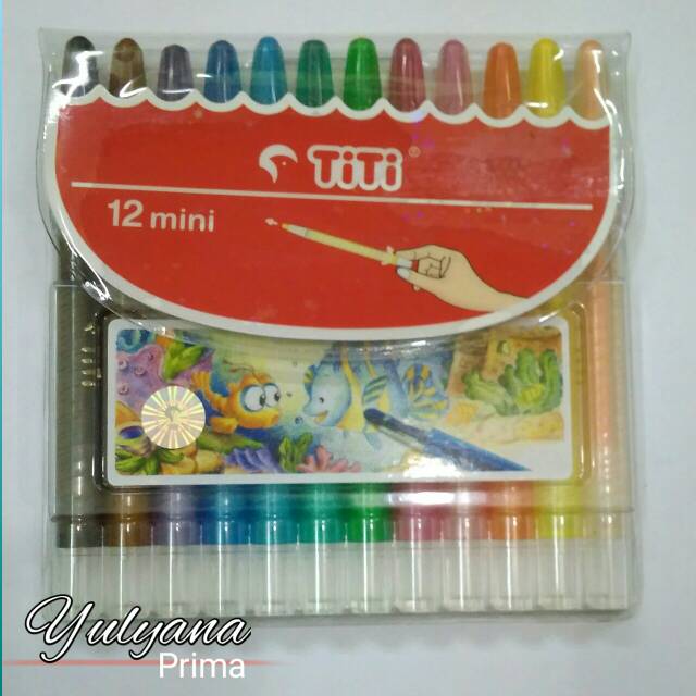 

Crayon Titi mini putar isi 12 non toxic - pendek