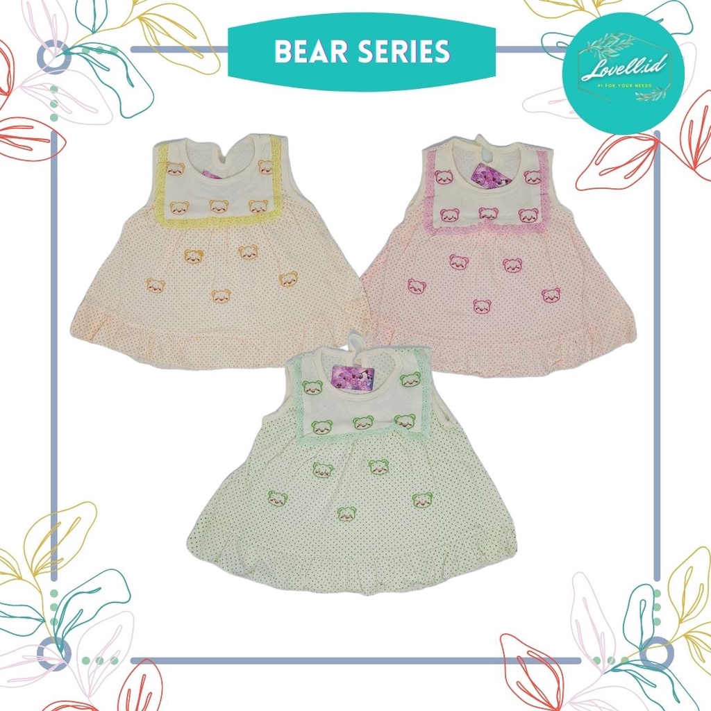 Setelan Baju Bayi / Dress Anak Perempuan Floria Bear Series