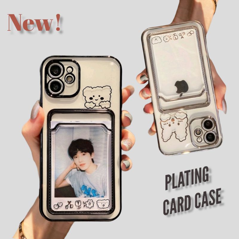 NEW soft casing tempat taruh kartu atm photocard iphone 11 12 pro max x xs max xr se2020 7 8 plus pl