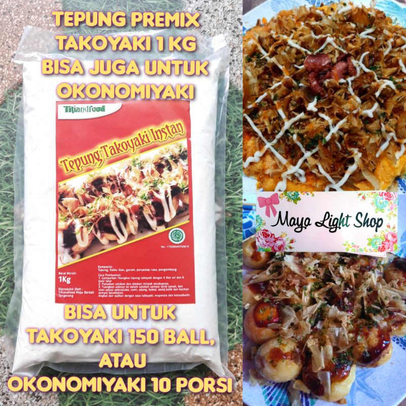 Tepung premix takoyaki okonomiyaki 1kg titiand termurah halal tepung premix tako ball flour