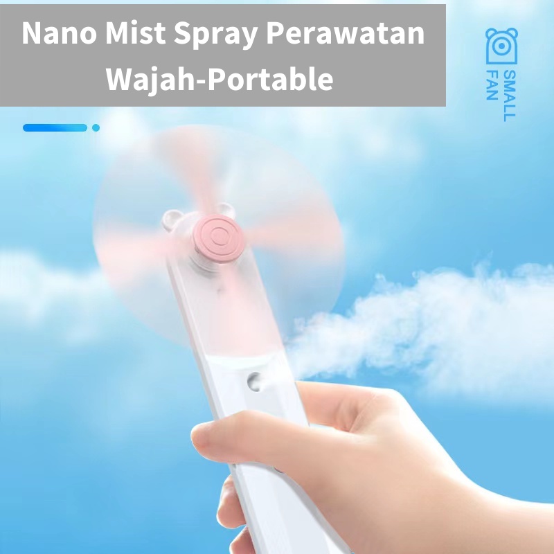 Miumui GENERASI 2 FYC Mini Nano Mist Spray + Fan Perawatan Wajah Mini Portable USB