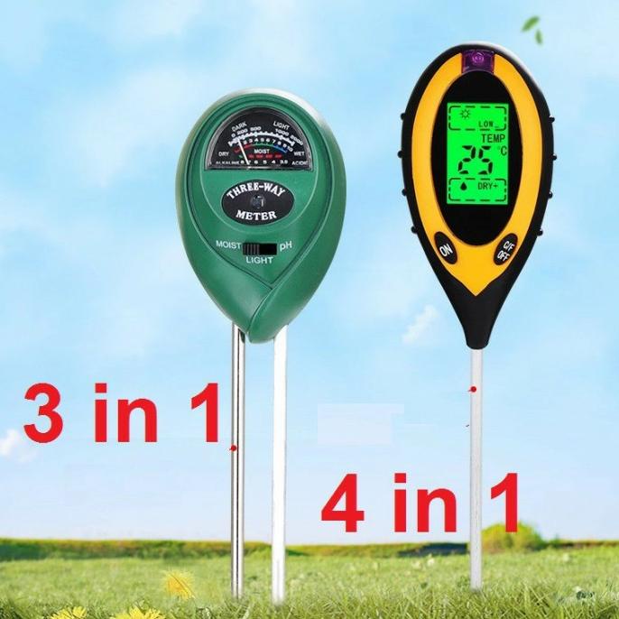 ~~~] Digital Soil Analyzer Tester Meter Alat Ukur pH Tanah 3in1 4in1
