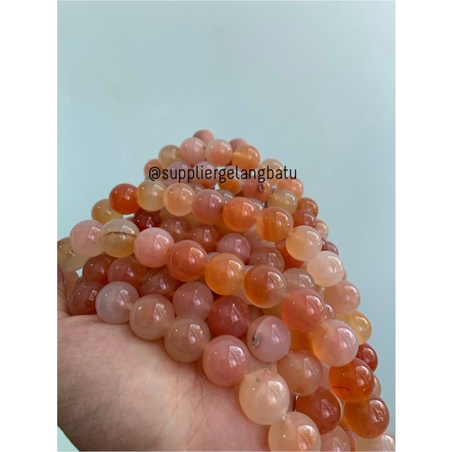 carnelian putih orange 16mm natural Stone batu perhiasan fashion akik