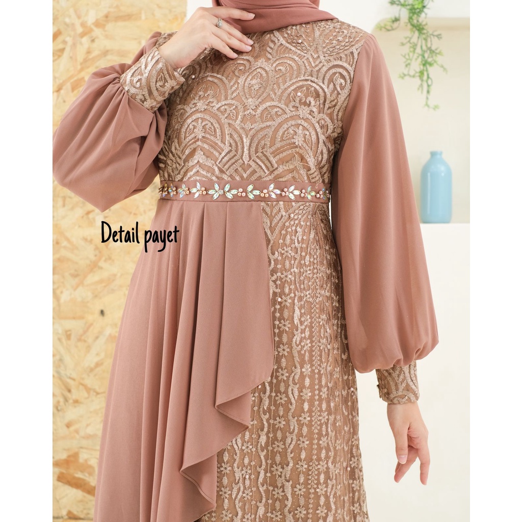 Keisya Dress Terbaru / Kebaya Modern Original Terbaru / Gamis Brukat Tille / Kebaya Kondangan Pesta