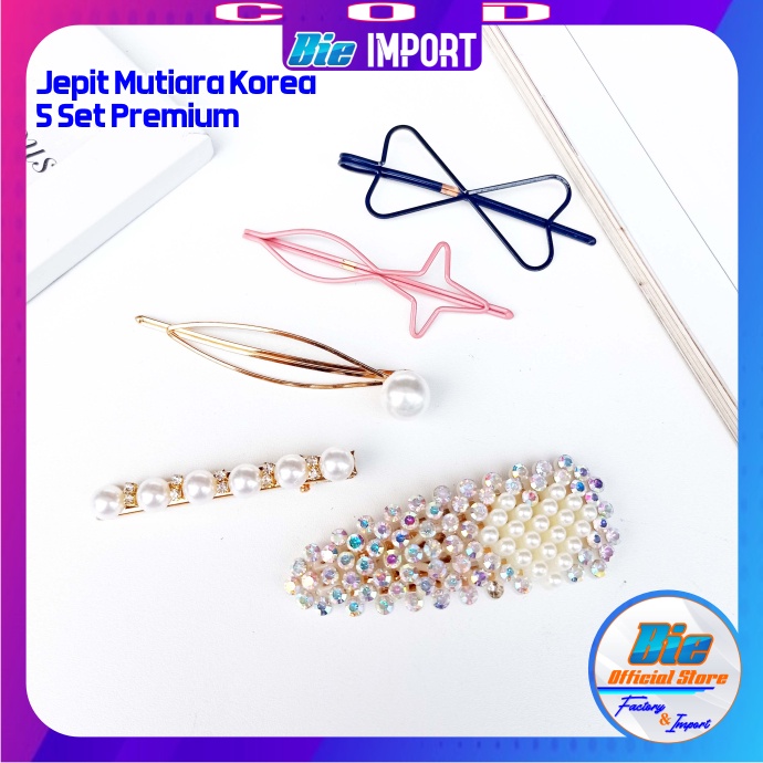 5 Pcs Jepit Tiptop Gold Premium Korean Style Impor Best Seller