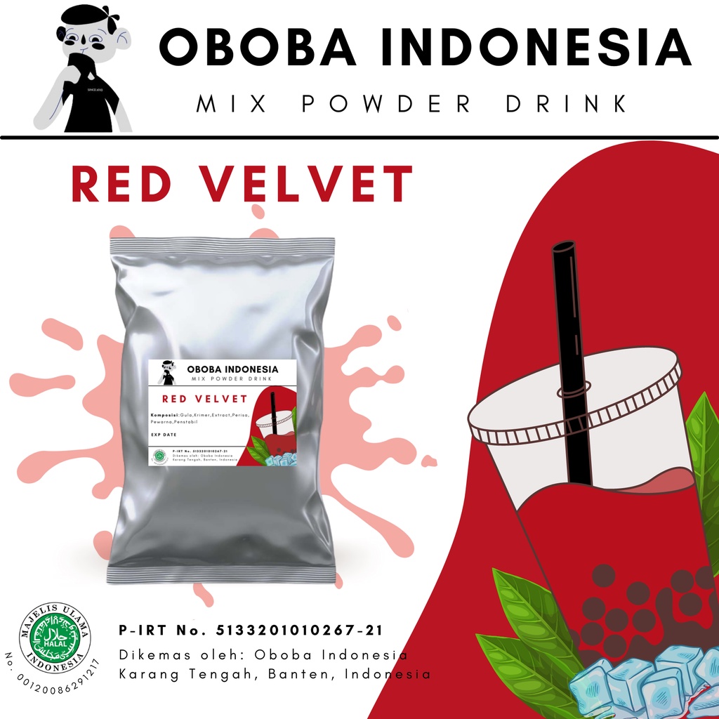 

Bubuk Minuman Red Velvet 1 KG / Ice Blended - Bubble Drink - Bubble Tea - Powder Drink