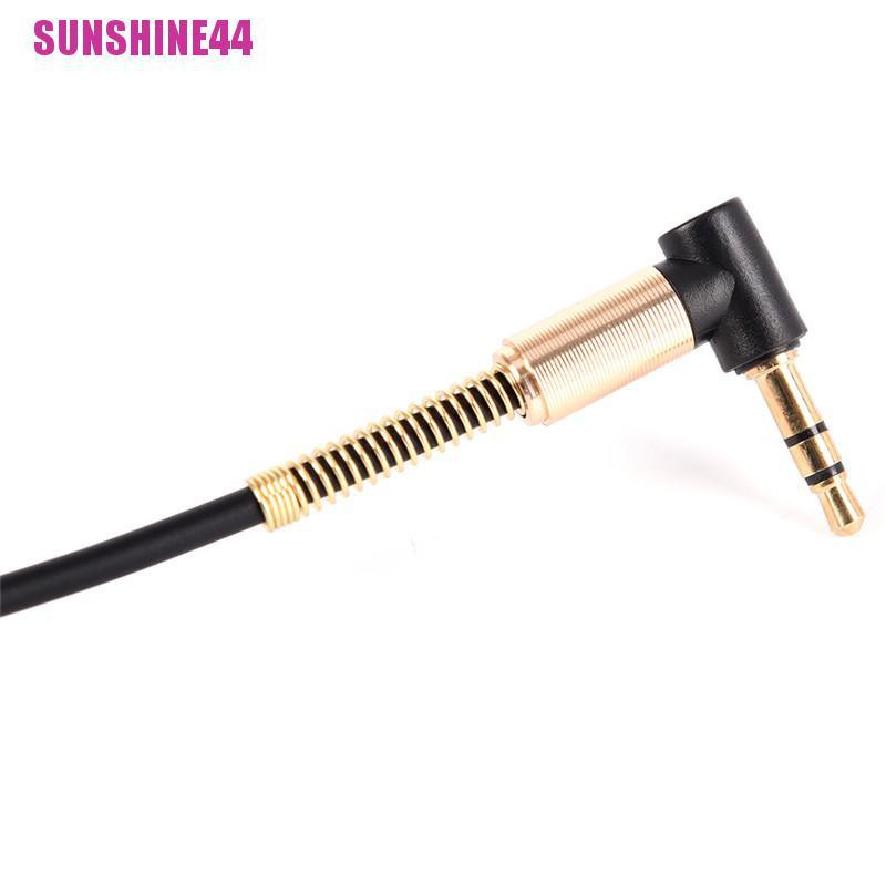 (SUN44) Kabel Audio Stereo Jack 3.5mm Male Ke Male Sudut Kanan 90 Derajat Aux