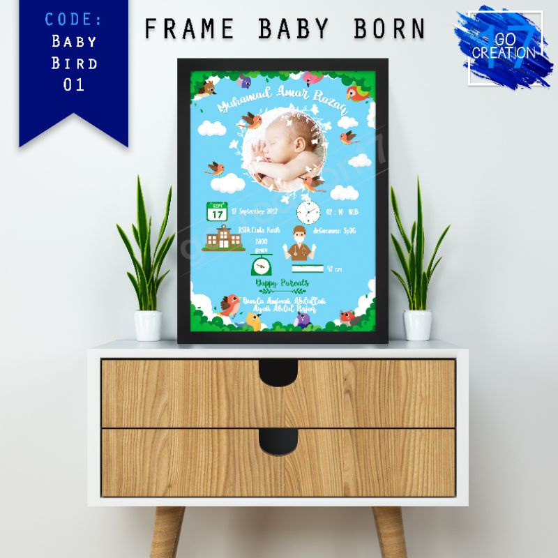 Template Desain Biodata Bayi Baby Born Series 03 Size A4 dan A3
