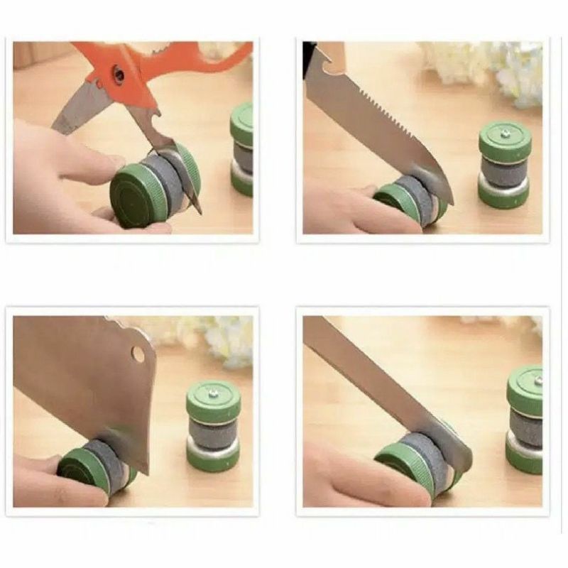 Batu pengasah pisau alat asah pisau asahan pisau gunting Dapur Model Roda Putar Knife Sharperner Batu Asahan