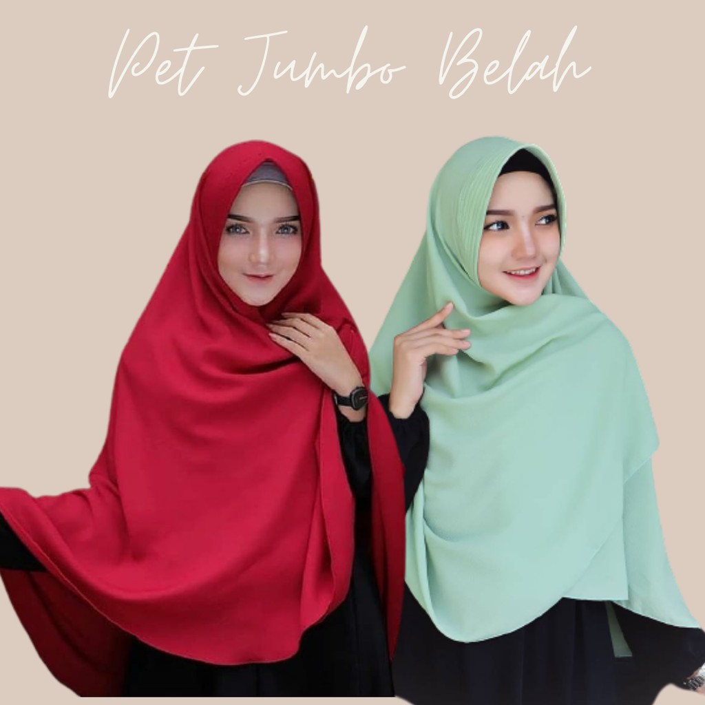Jilbab Instan Khimar PET JUMBO BELAH Tengah Pinguin / Hijab Jumbo Pet / Kerudung Syari