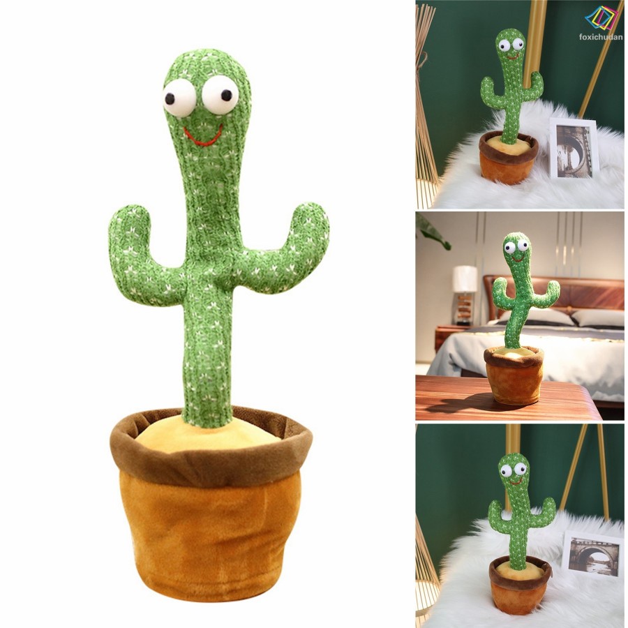 [ASS] Kaktus Dancing Doll Talking Toy Mainan kaktus Menari Bicara 3in1 Hat Batre