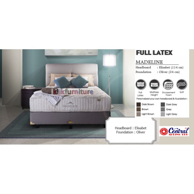 MADELINE Full Latex ELIZABETH (set 160x200cm) CENTRAL SPRINGBED