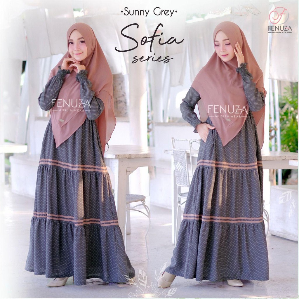 SOFIA DRESS SUNNY GREY By FANUZA MUSLIM WEAR