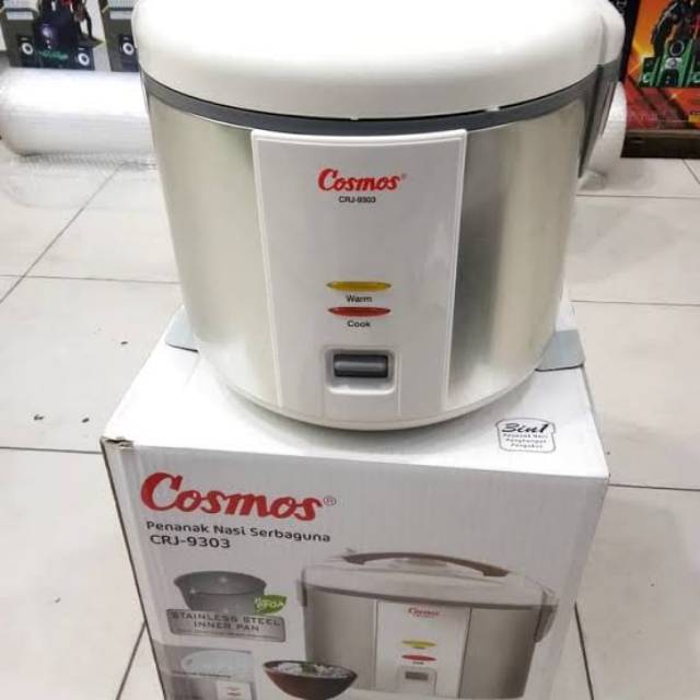 Rice Cooker Magic Com Cosmos CRJ 9303 Body Teflon Stainless Steel Original Baru dan Bergaransi Resmi