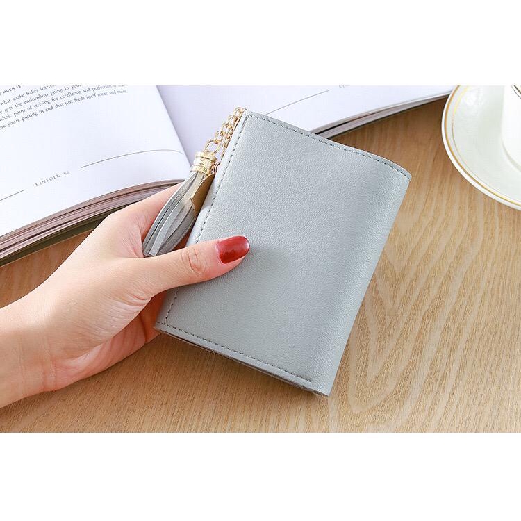 ☀ INDOLAND ☀ WD008 Dompet Lipat Mini Wanita Trend Fashion Cute Wallet Polos Murah Import Batam Murah