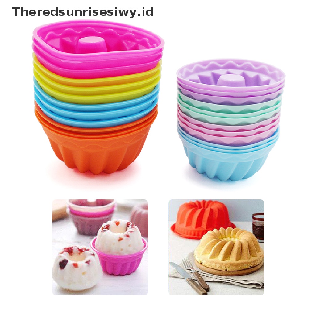 # Alat Rumah Tangga # 12pcs / set Cetakan Kue Muffin / Cupcake Bentuk Labu Bahan Silikon Reusable