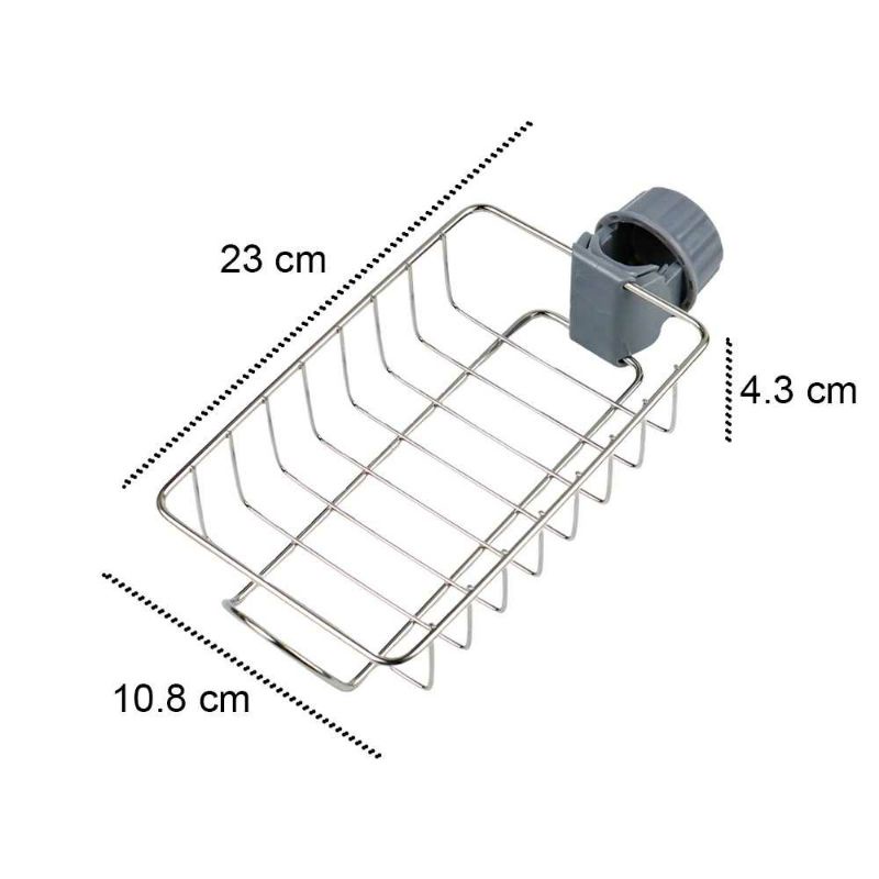 Rak Gantungan kran Barang Keran Air Wastafel Spons Sabun Cuci Piring Peralatan Dapur Anti Karat stainless steel