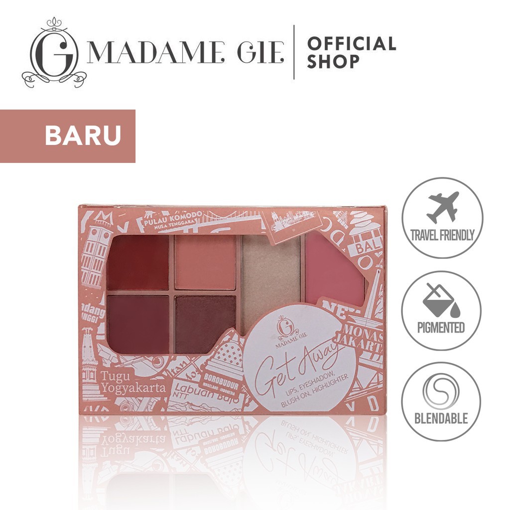 Madame Gie Get away Make Up Kit - MakeUp Face Pallete - lipstik - make up paket lengkap madame gie