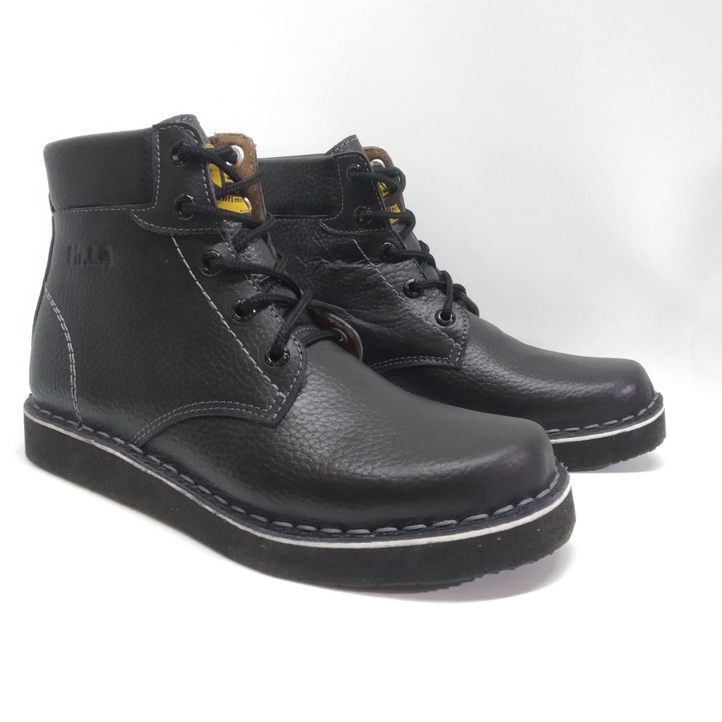 Mr.LA 39-43 NB505 Z Black - Sepatu Boot Kulit asli untuk Pria sepatu original Mr.LA