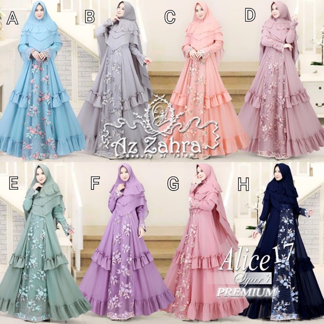 Gamis pesta brokat Alice 17 ori By AzZahra
