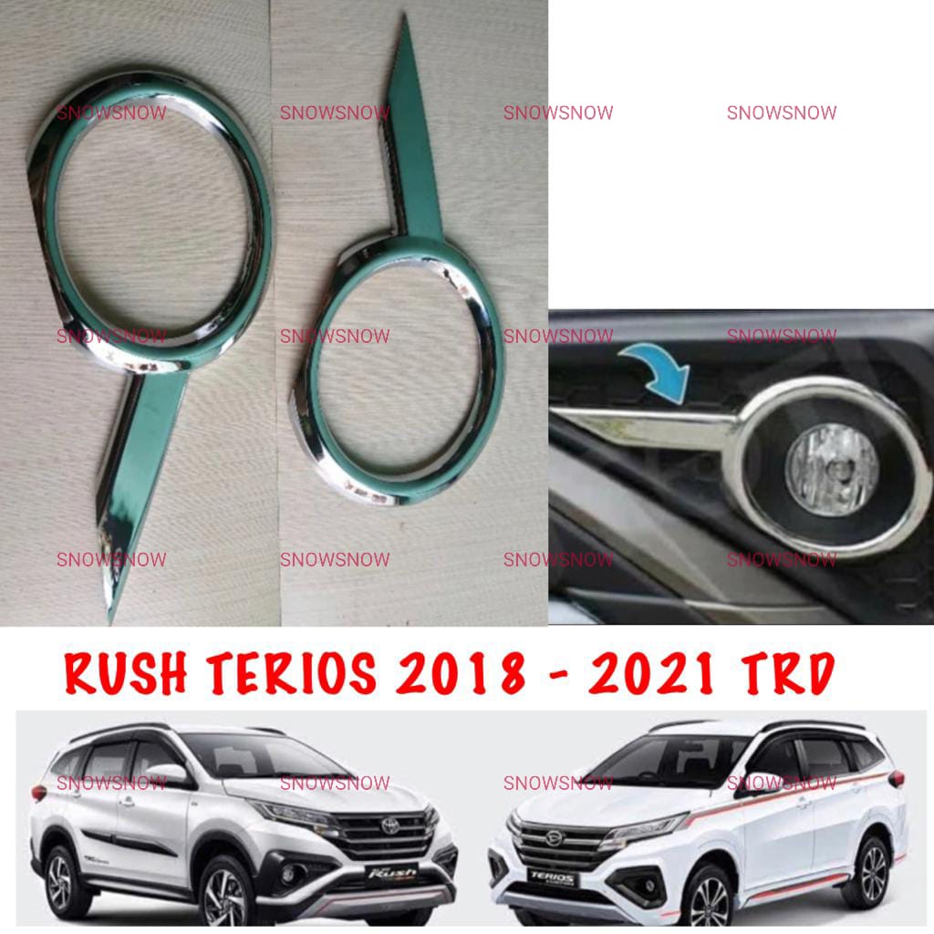 Paket Ring List Foglamp All New Rush Terios 2018 2020 2022 TRD Chrome Hitam