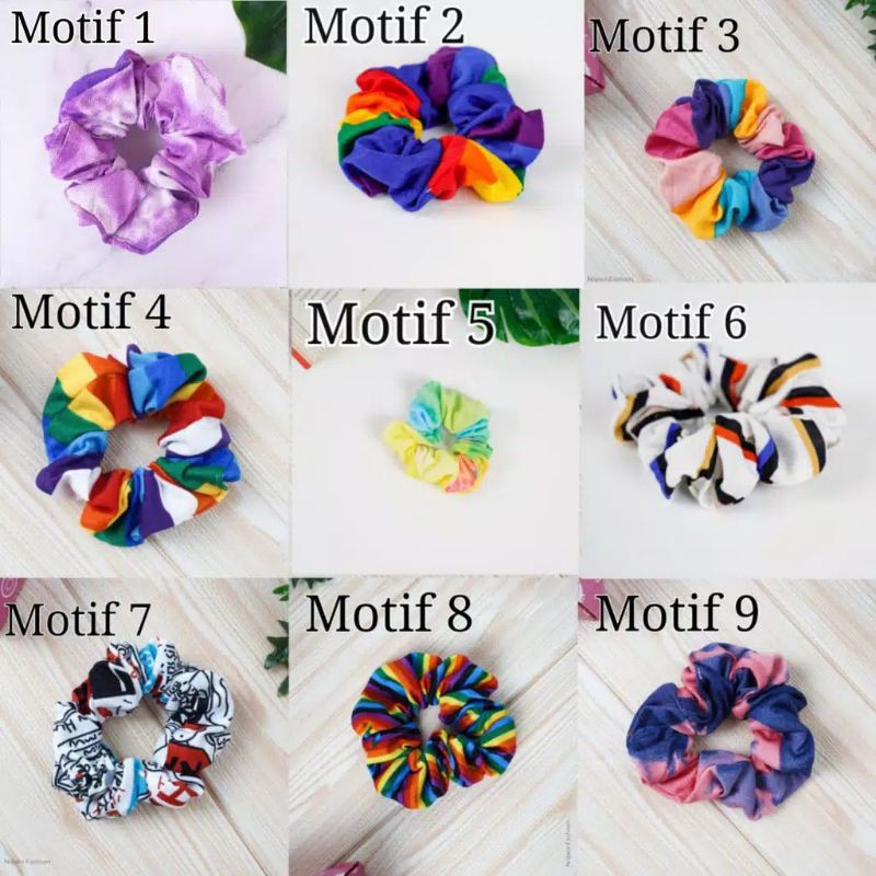 Ikat Rambut Ponytail Elastis Warna-Warni Gaya Korea Wanita Scrunchie / Cepol Rambut Aksesoris Rambut