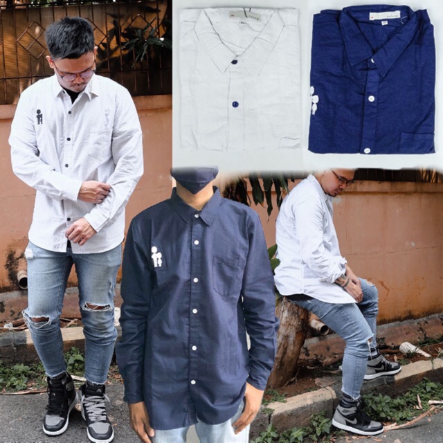 Obral Kemeja Hem Linen Tangan Panjang Laki Laki Dewasa