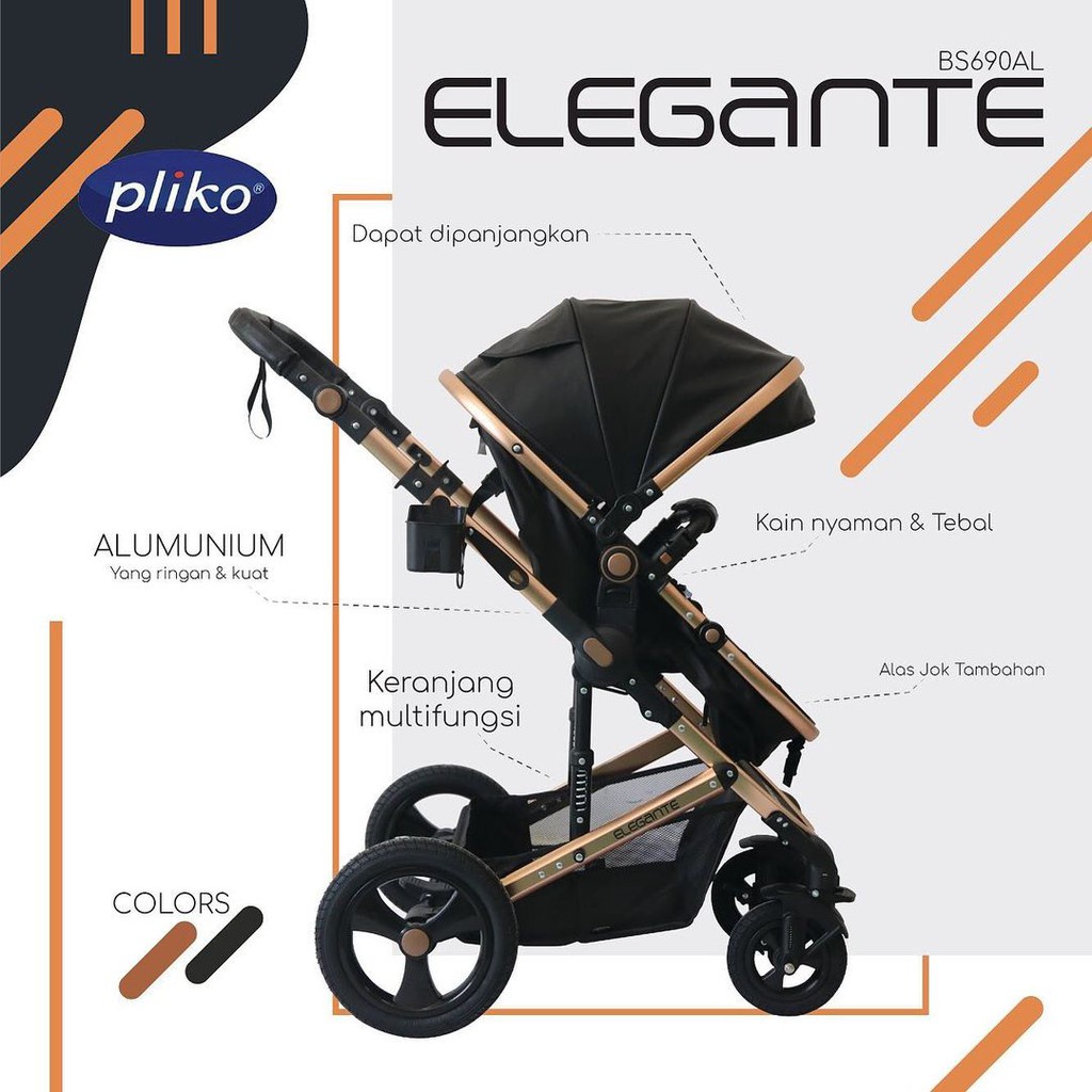 Pliko Elegante B/S 690AL 2in1 Baby Stroller &amp; Pram kereta bayi