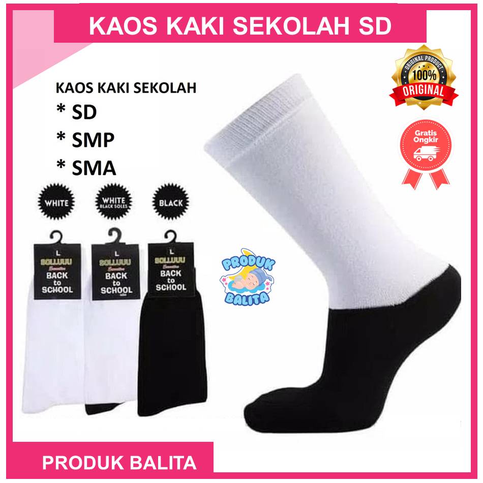 COD Kaos Kaki Sekolah Anak Sd Warna Hitam Putih Murah Kaos Kaki HItam Kaos Kaki Putih