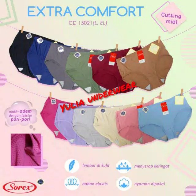 original Grosir Ecer Celana Dalam Wanita Extra Comfort Merek Sorex 15021 garansi termurah