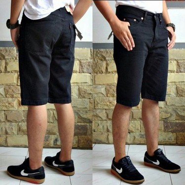 CELANA JEANS PENDEK PRIA LEVIS STANDAR HITAM KEREN / BLACK PYP