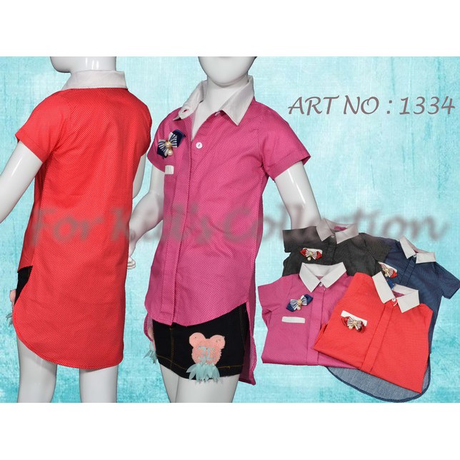 Blus Kemeja Tunik Anak Perempuan Katun Jepang Printing