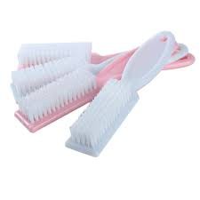 Sikat brush manicure pedicure dust brush sikat kuku pink persegi