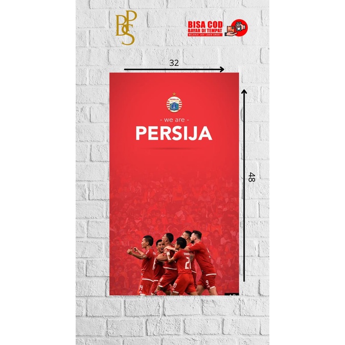 POSTER PERSIJA - FOTO PERSIJA JAKARTA - POSTER SEPAKBOLA - WALLDECOOR - HIASAN DINDING - HIASAN KAMA