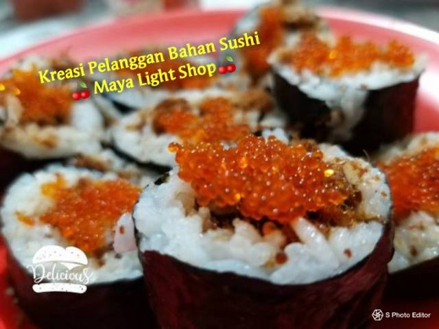 Paket bahan sushi Tipe 6 nori tobiko cuka bambu sushi shoyu jahe halal dry seaweed gari