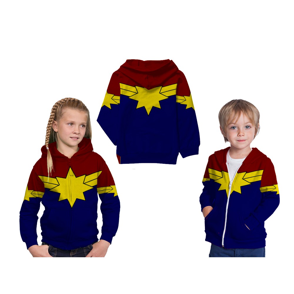 Jaket Hoodie Anak CAPTAIN MARVEL 3D FullPrint