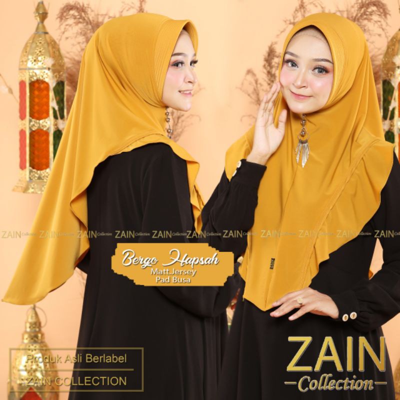 jilbab instan hapsah ORI ZAIN-mustard