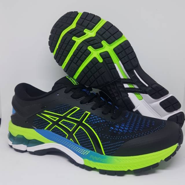  Sepatu  Running  Gym Volly Gel Kayano 26 Black Green Man 