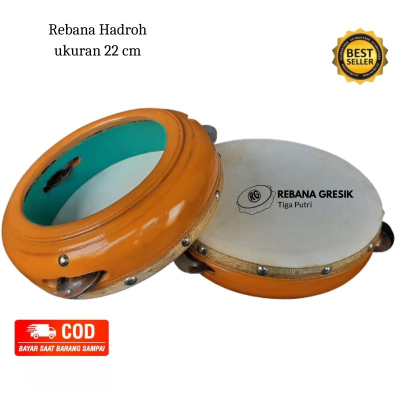 Rebana kayu mangga  mainan ukuran 22cm rebana mainan kotek kencreng stenlis musik perkusi