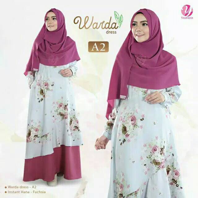 Warda Dress Gamis Motif Bunga By Yasmeera