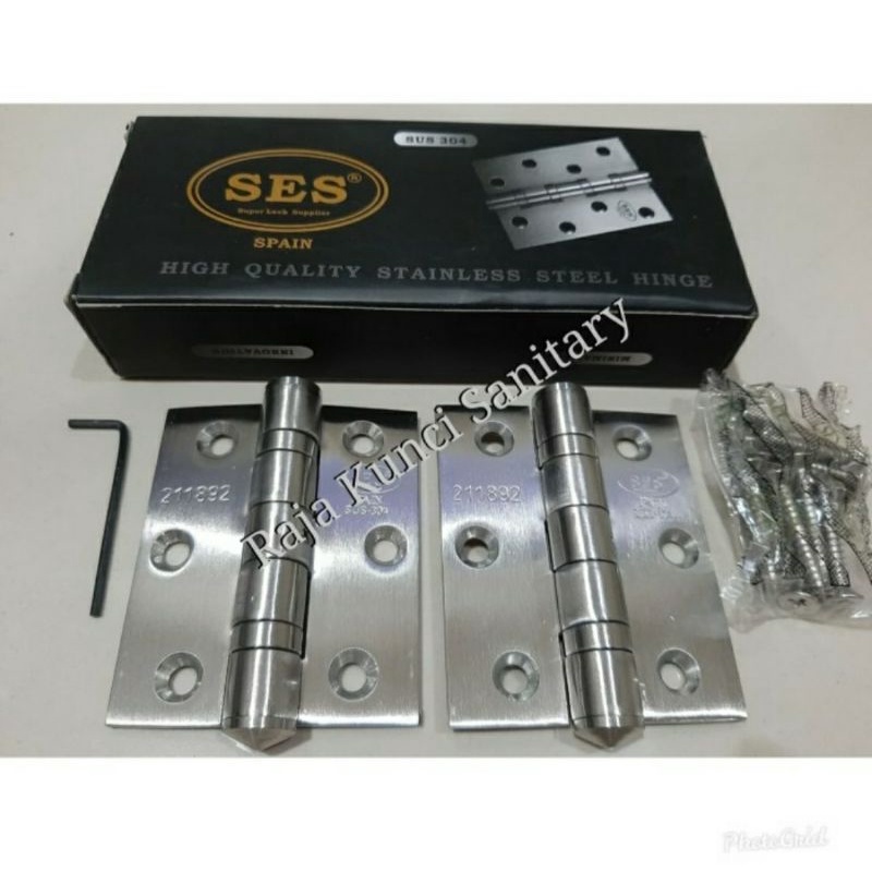 Engsel SES 3&quot;x2.5&quot;X3.5mmx2BB Stainless 304/Black/Gold/Antik Brass/Engsel Jendela 3 Inch