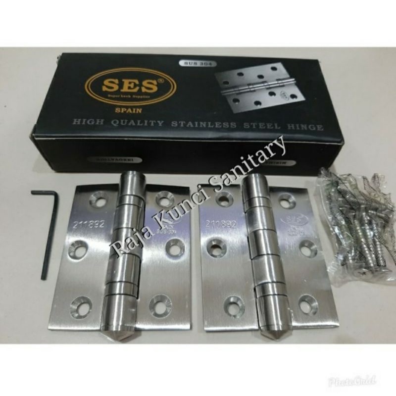 Engsel SES 3&quot;x2.5&quot;X3.5mmx2BB Stainless 304/Black/Gold/Antik Brass/Engsel Jendela 3 Inch