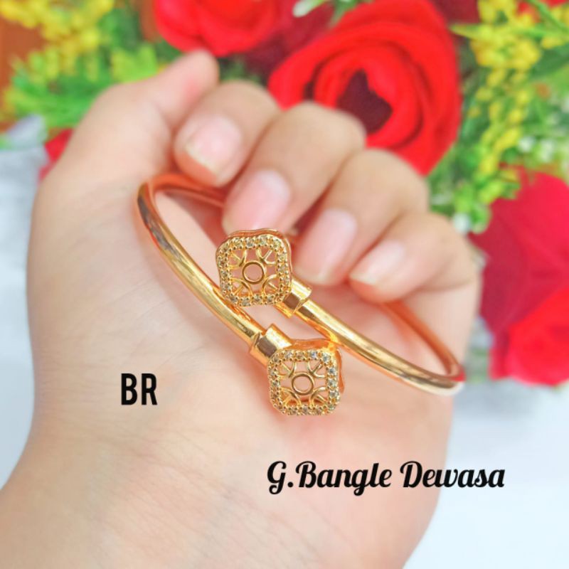 Gelang tangan wanita dewasa motif pilihan RO-27 warna gold rosegold lapis emas gold